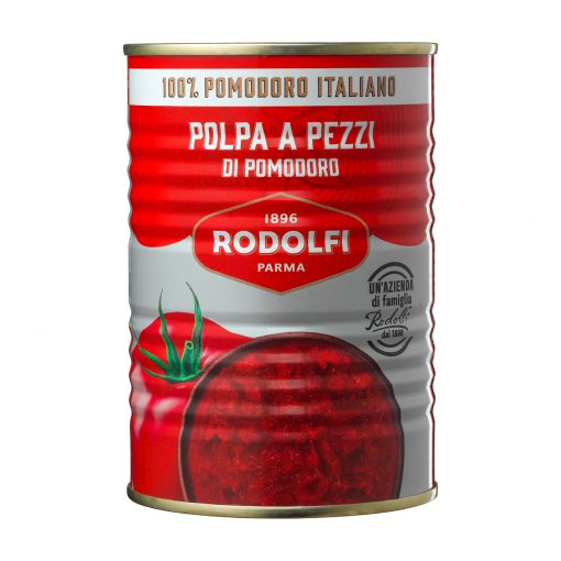 Grovhakkede Tomater – Polpa a Pezzi – 400 gram – Rodolfi