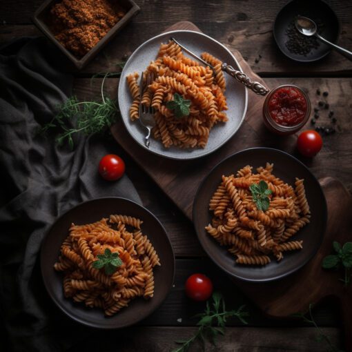 Økologisk Gavepose Leonardo er fylt med økologisk pasta fusilli og tomatsaus